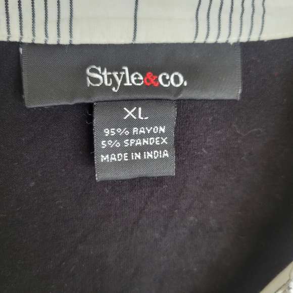 Style & Co Black White Undershirt Sweatshirt - Picture 3 of 4
